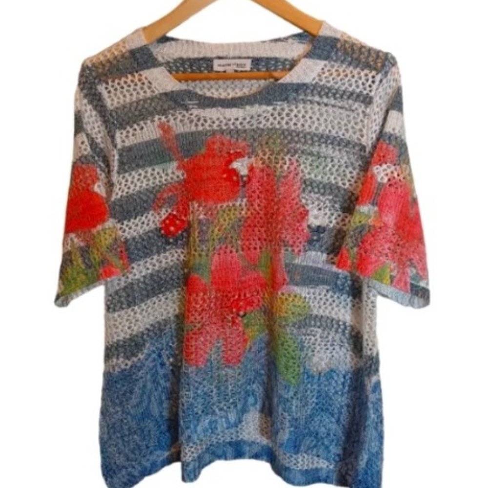 Marie Claire Crochet Floral Blouse
